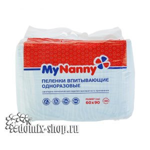 Пеленка впитывающая одноразовая  My Nanny  60*90 см, 30 шт/упак 