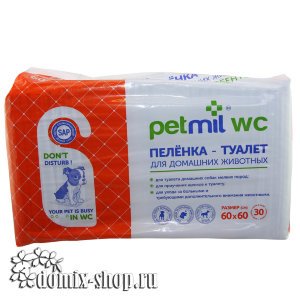 Пеленка-туалет для домашних животных Petmil WC 60*60см, 30шт  