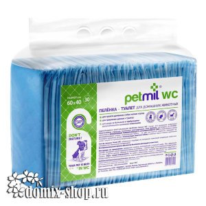 Пеленка-туалет для домашних животных Petmil WC 60*40см, 30шт 